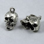 15mm Antique Silver Cast Metal Skull Charm-General Bead