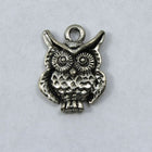 15mm Antique Silver Owl Charm #CMA757-General Bead