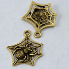 20mm Antique Gold Spider on Web Charm-General Bead