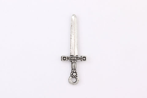 27mm Antique Pewter Sword Charm #CMB704