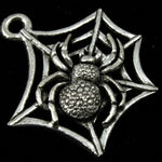 20mm Antique Pewter Spider on Web Charm-General Bead