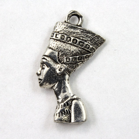 20mm Antique Silver Nefertiti Head Charm-General Bead