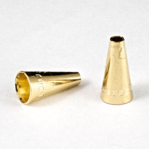 1/2 Inch Gold Smooth Metal Cone #COA005-General Bead