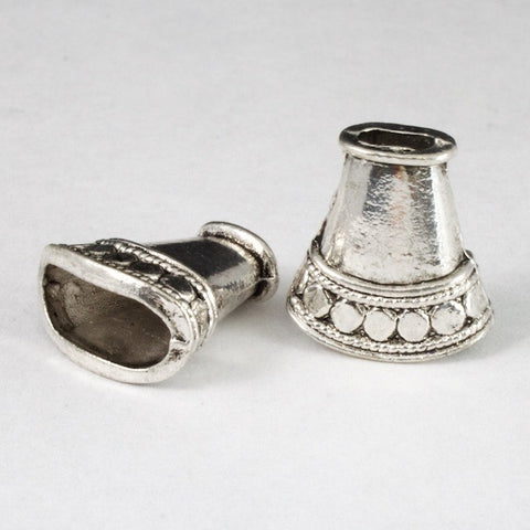 16mm Antique SIlver Flattened Oval Cone-General Bead