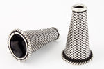 20mm Silver Filled Crosshatched Cone #COA040-General Bead