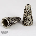 18mm Antique Silver Swirl Cone-General Bead
