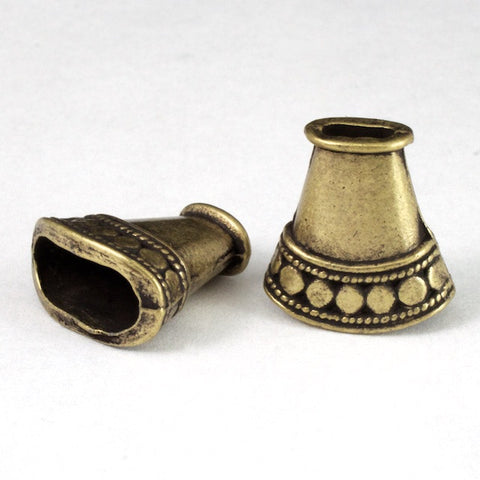 16mm Antique Brass Flattened Oval Cone-General Bead