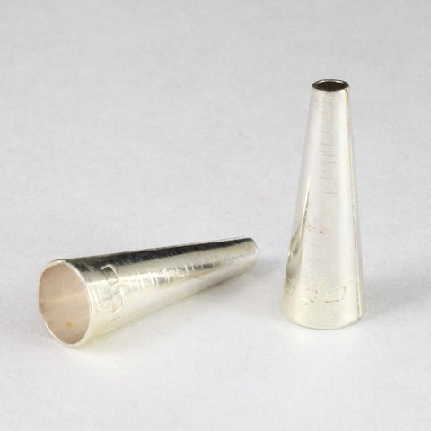 3/4 Inch Silver Smooth Metal Cone-General Bead