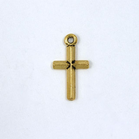 20mm Gold Simple Cross-General Bead