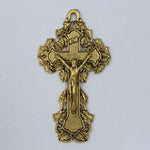 48mm Gold Ornate Crucifix with Leaf Border-General Bead