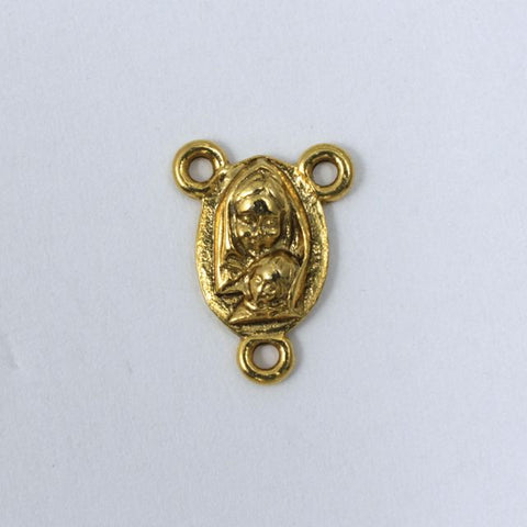 15mm Antique Gold Madonna Rosary Center #CRB043-General Bead