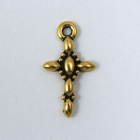 18mm Antique Gold Pewter Cross-General Bead