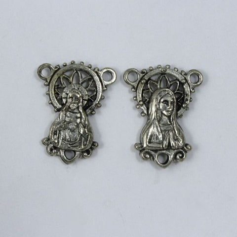 22mm Antique Silver Fancy Rosary Center #CRB050-General Bead