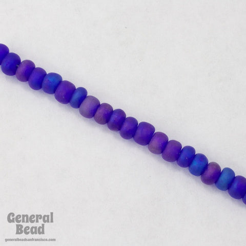 5/0 Matte Transparent Cobalt AB Czech Seed Bead (20 Gm, 1/2 Kilo) #CSA096-General Bead