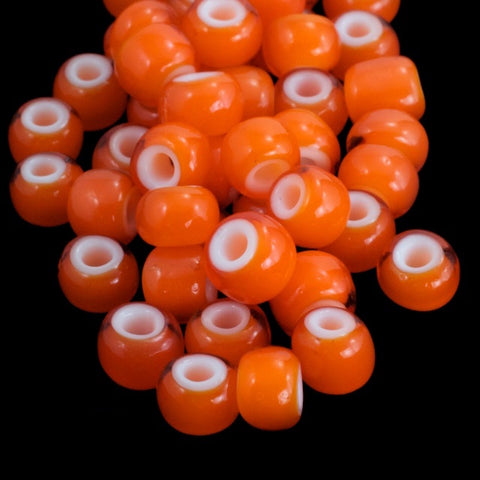 6/0 White Heart Orange Seed Bead (20 Gm, 1/2 Kilo) #CSB236-General Bead