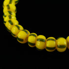11/0 Yellow with Green Stripe Czech Seed Bead (1/4 Kilo) Preciosa #83520