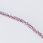 6/0 Stripe Red and Blue on White Seed Bead (20 Gm, 1/2 Kilo) #CSB042-General Bead