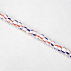 8/0 Opaque Red/White/Blue Stripe Czech Seed Bead (1/2 Kilo) #BL504