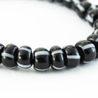 3/0 Stripe White on Black Czech Seed Bead (1/4 Kilo) Preciosa #23300