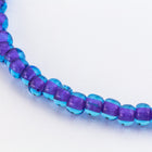 6/0 Purple Lined Aqua Seed Bead (20 Gm, 1/2 Kilo) #CSB076-General Bead