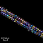 6/0 Black Lined Crystal AB Seed Bead (40 Gm, 1/2 Kilo) #CSB129-General Bead