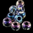 8/0 Black Lined Crystal AB Czech Seed Bead (1/2 Kilo) #BL649