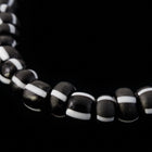 11/0 Matte Black/White Stripe Czech Seed Bead (1/2 Kilo) #BL501M