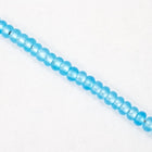 11/0 Matte Silver Lined Aqua Czech Seed Bead (1/2 Kilo) #BL018M