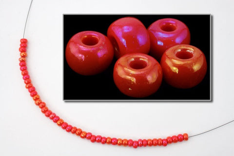 6/0 Opaque Chinese Red AB Seed Bead (20 Gm, 1/2 Kilo) #CSB227-General Bead