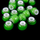 13/0 White Heart Green Czech Seed Bead (1/2 Kilo) #BL810