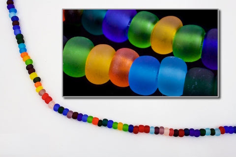 8/0 Matte Transparent Multi-Color Seed Bead (20 Gm, 1/2 Kg) #CSD126
