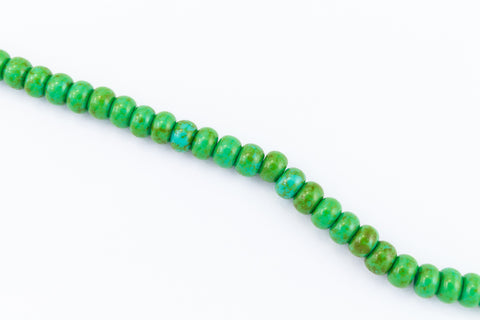 6/0 Opaque Green Picasso Czech Seed Bead (20 Gm, 1/2 Kilo) #CSB320-General Bead