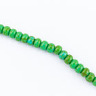 8/0 Opaque Green Picasso Czech Seed Bead (1/2 Kilo) #BL1308