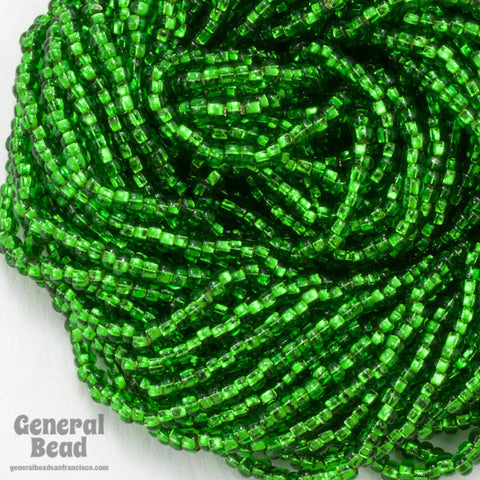10/0 Silver Lined Christmas Green Czech Seed Bead (10 Gm, Hank, 1/2 Kilo) #CSC003-General Bead