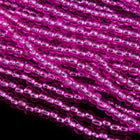 8/0 Silver Lined Dyed Hot Pink Czech Seed Bead (20 Gm, 1/2 Kilo) #CSD116