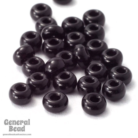 8/0 Opaque Black Czech Seed Bead (40 Gm, 1/2 Kilo) #CSD002-General Bead