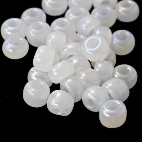 10/0 Opal White AB Czech Seed Bead (1/2 Kilo) #BL404