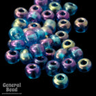 8/0 Transparent Dark Aqua AB Czech Seed Bead (40 Gm, 1/2 Kilo) #CSD029-General Bead