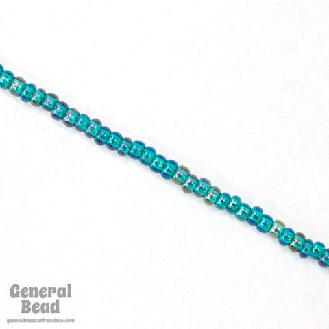 8/0 Transparent Blue Zircon AB Czech Seed Bead (40 Gm, 1/2 Kilo) #CSD030-General Bead