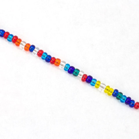 6/0 Transparent Multi-Color Mix Czech Seed Bead (1/2 Kilo) #BL416
