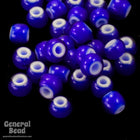 10/0 White Heart Royal Blue Czech Seed Bead (10 Gm, Hank, 1/2 Kilo) #CSF121-General Bead