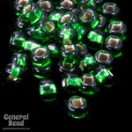 8/0 Silver Lined Green Czech Seed Bead (40 Gm, 1/2 Kilo) #CSG077-General Bead