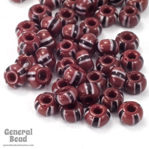 8/0 Mahogany Stripe Czech Seed Bead (20 Gm, 1/2 Kilo) #CSD087-General Bead