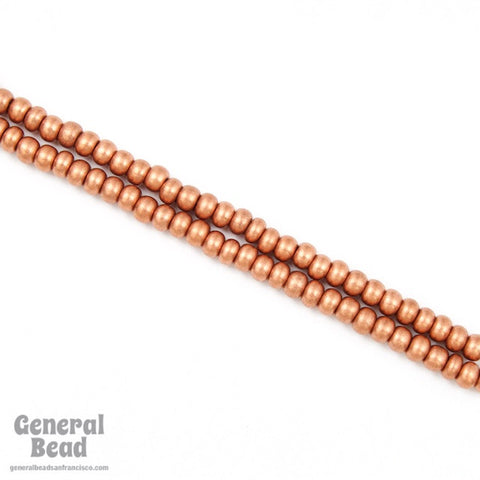 8/0 Metallic Light Copper Czech Seed Bead (20 Gm, 1/2 Kilo) #CSD093-General Bead