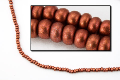 6/0 Matte Metallic Dark Copper Czech Seed Bead (1/2 Kilo) #BL595