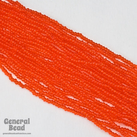 10/0 Transparent Orange Czech Seed Bead (10 Gm, Hank, 1/2 Kilo) CSF024-General Bead