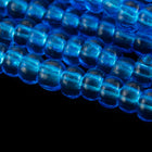 8/0 Transparent Dark Aqua Czech Seed Bead (1/2 Kilo) #BL186