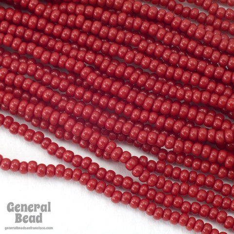 11/0 Opaque Brick Red Czech Seed Bead (10 Gm, Hank, 1/2 Kilo) #CSG024-General Bead