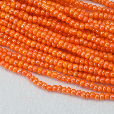 6/0 Luster Tangerine Czech Seed Bead (1/2 Kilo) #BL094