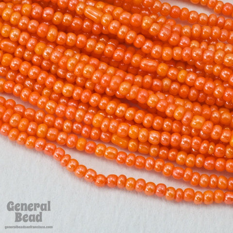 11/0 Luster Tangerine Czech Seed Bead (10 Gm, Hank, 1/2 Kilo) #CSG046-General Bead